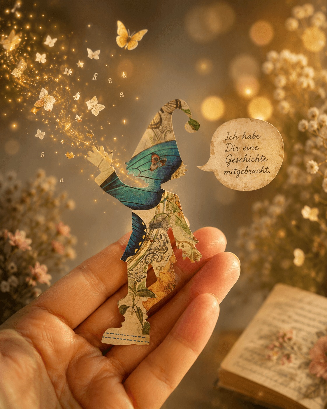 Farin, eine kleine Papierfigut in Form eines Kasperl.