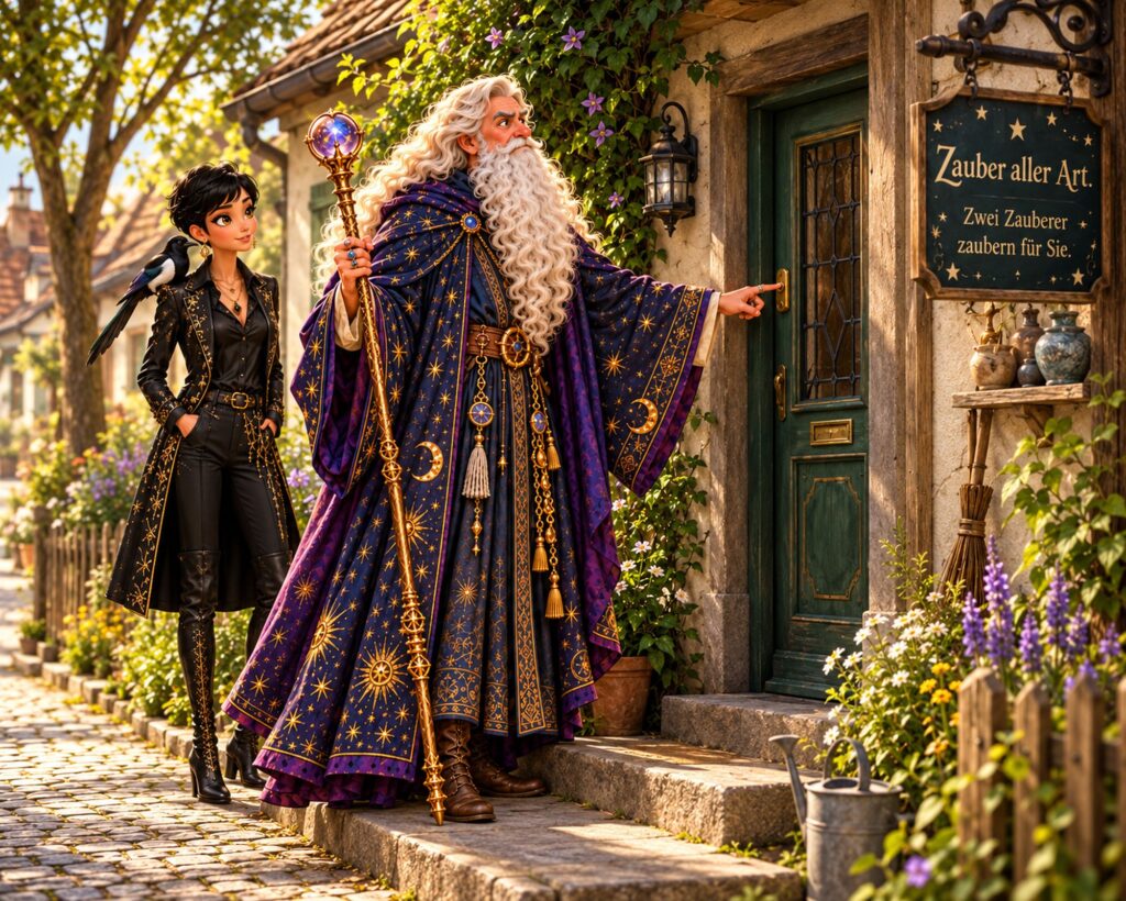 Zegeros, Isobel und Kloe stehen an der Haustür